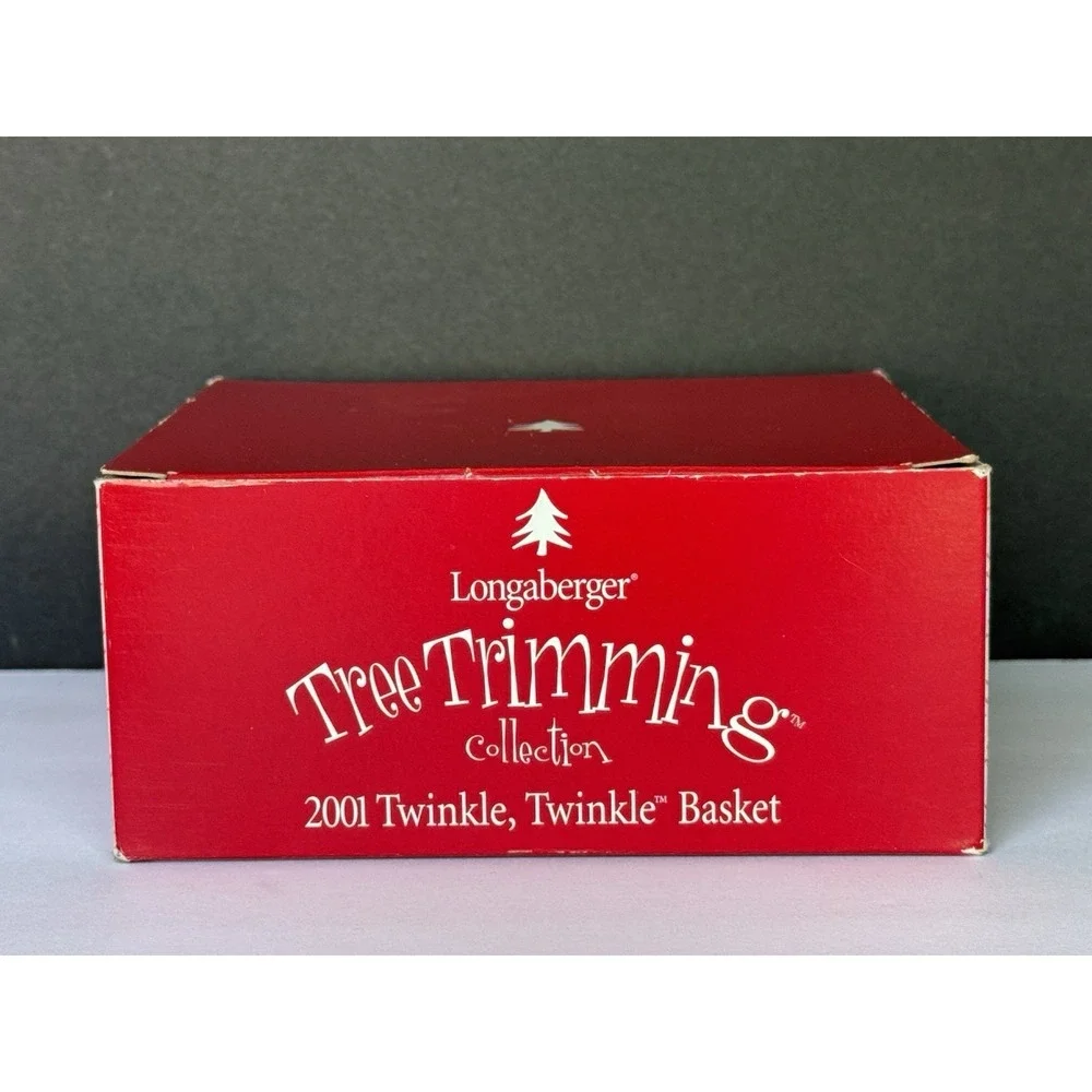 NEW Longaberger Tree Trimming 2001 Twinkle Twinkle Basket Set SIGNED Liner/Charm